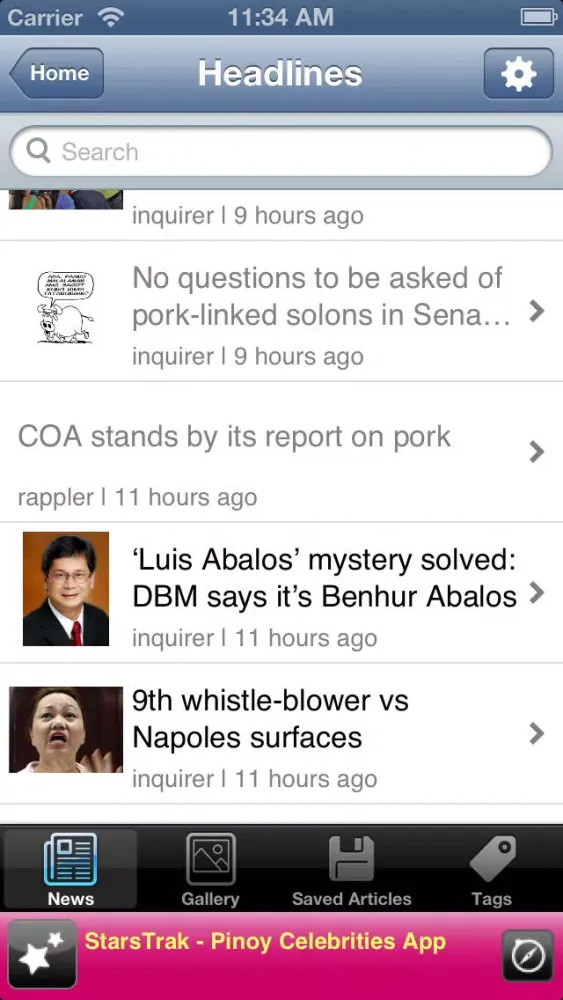 Capturas de pantalla de NewsCenter Philippines