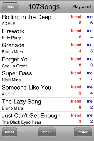 Screenshot di Search the same songs for each iPod