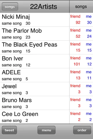 Screenshot di Search the same songs for each iPod
