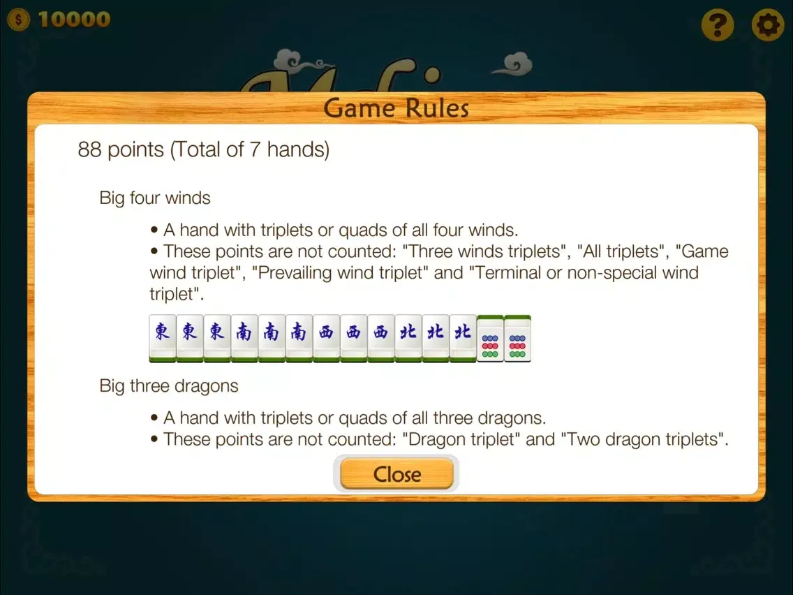Capturas de tela do Mahjong 88 Points iPad 