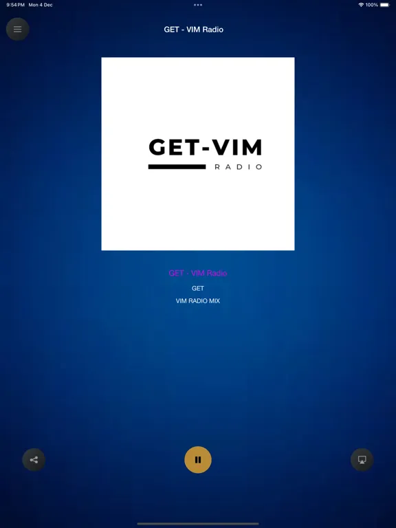 ภาพหน้าจอของ GET-VIM RADIO iPad 