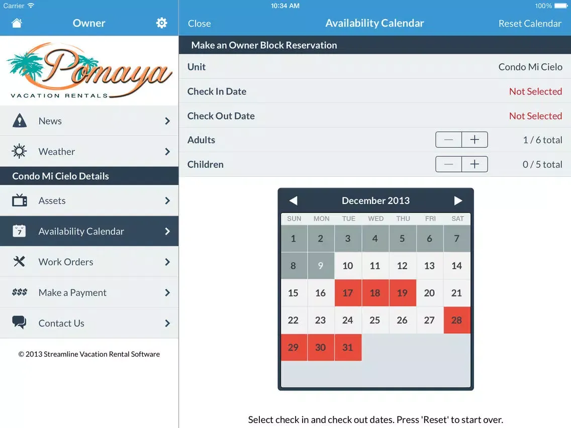 Zrzuty ekranu Pomaya Vacation Rentals Owner Management iPad 