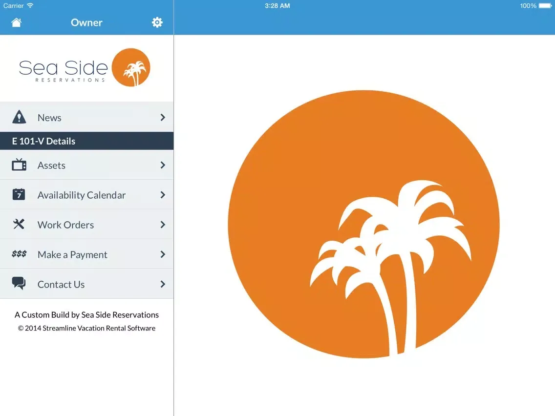 Ảnh chụp màn hình của Sea Side Owner Management iPad 