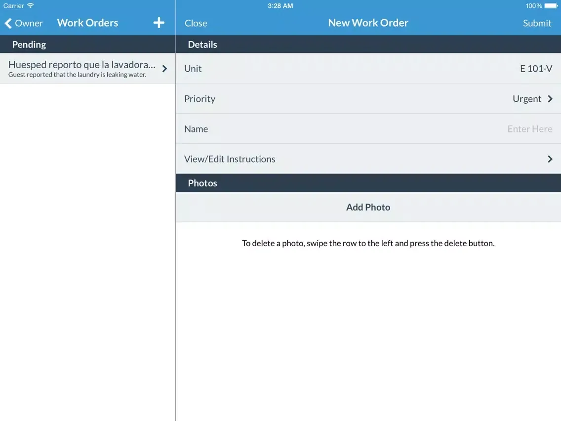 Ảnh chụp màn hình của Sea Side Owner Management iPad 