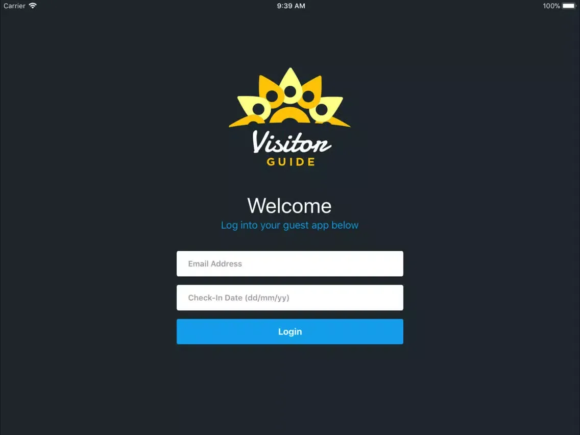 Ảnh chụp màn hình của E-Visitor Guide iPad 