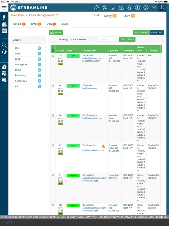 Streamline Admin iPad  স্ক্রিনশট