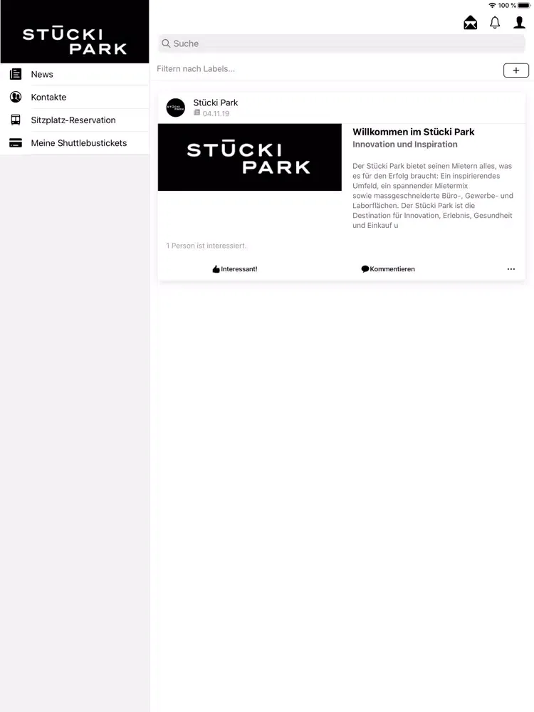Tangkapan layar Stücki Park iPad 