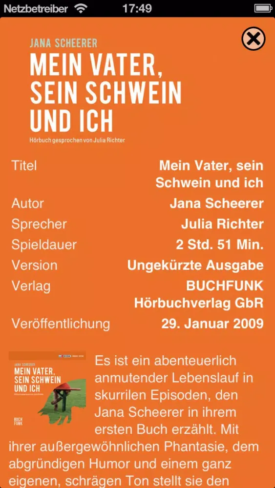 Captures d'écran de Mein Vater, sein Schwein und ich - Hörbuch Edition