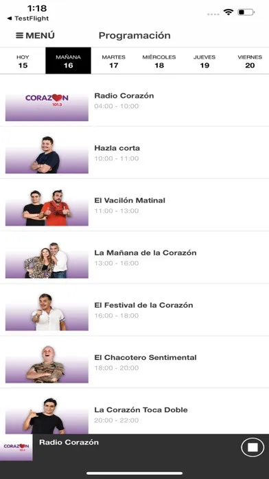 Screenshot di Radio Corazón Chile