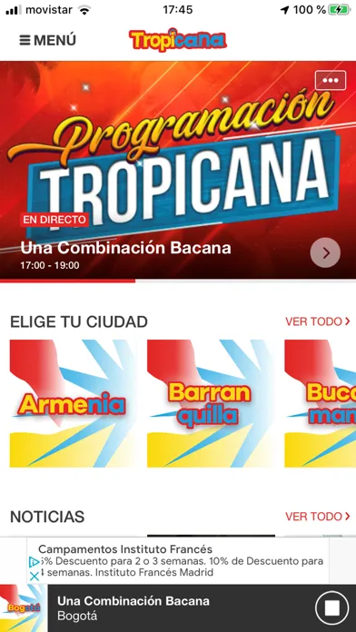 ภาพหน้าจอของ Tropicana FM para iPhone
