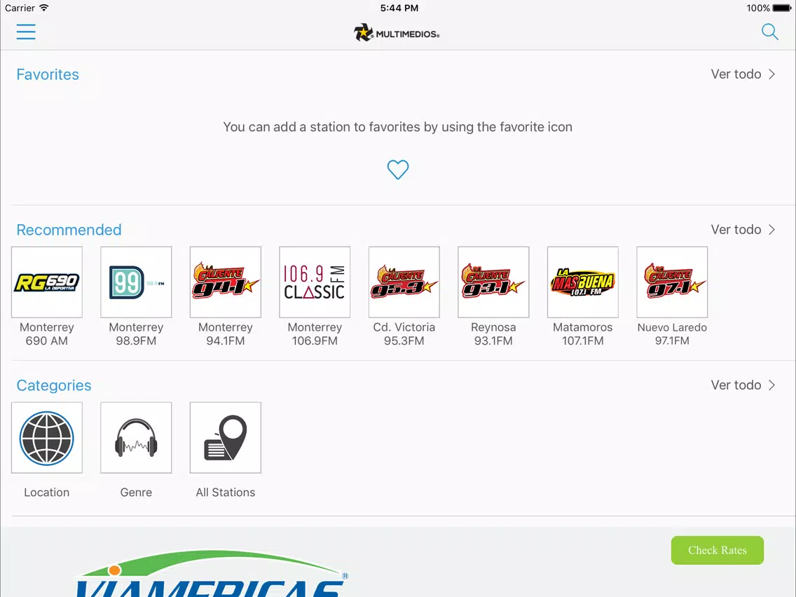 Скриншоты Multimedios Radio iPad 