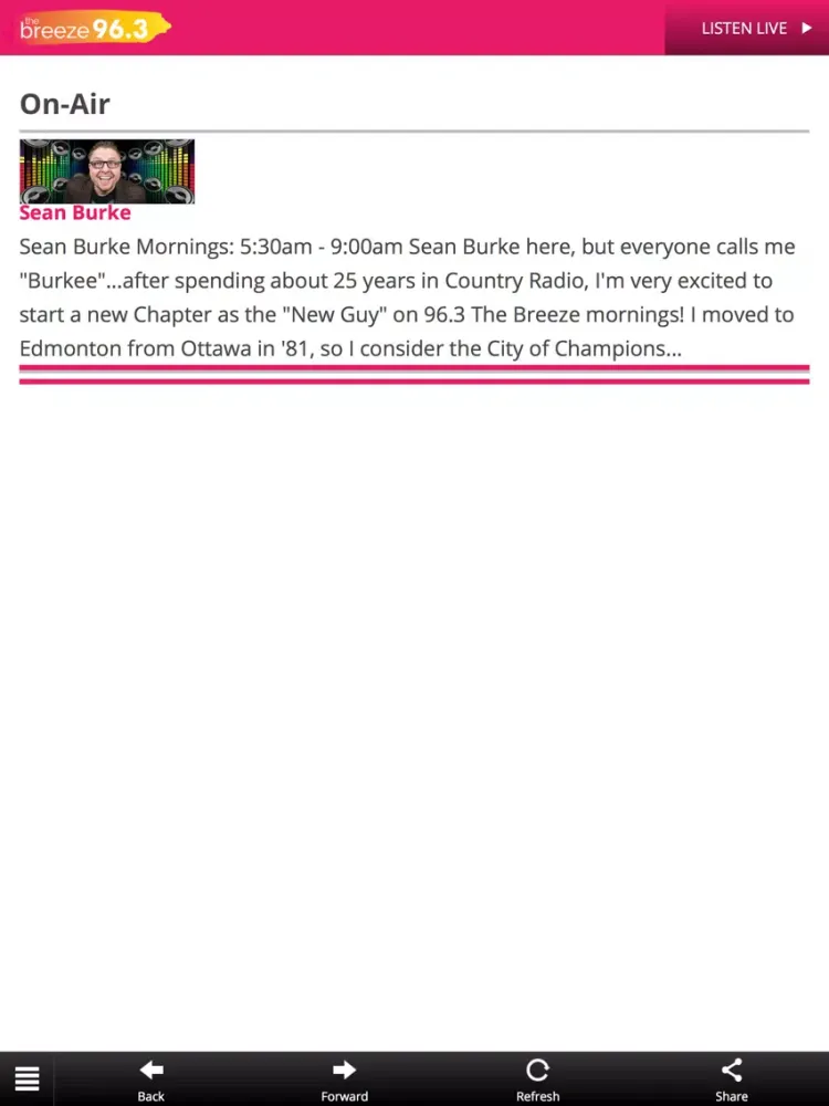 96.3 The Breeze iPad 应用截图