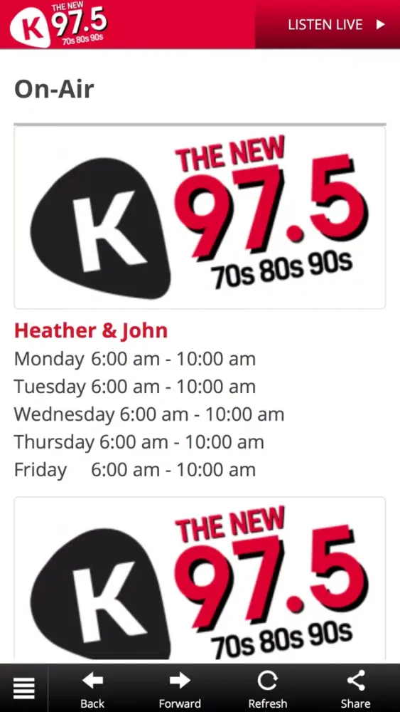 K 97.5 Screenshots