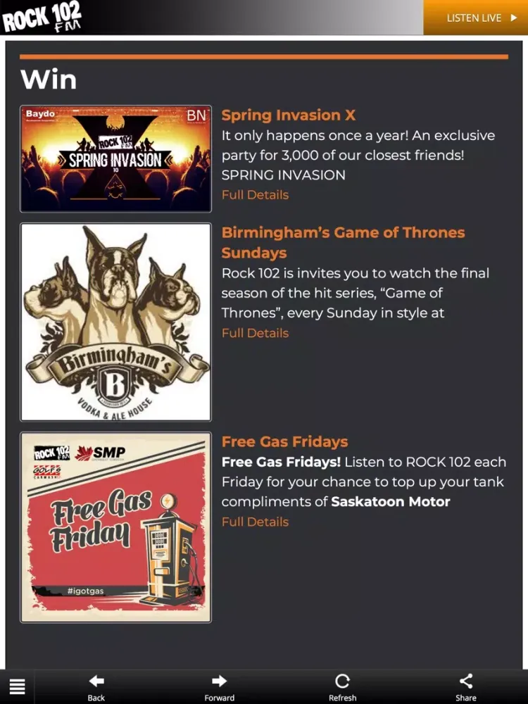 Capturas de pantalla de ROCK102 Saskatoon iPad 