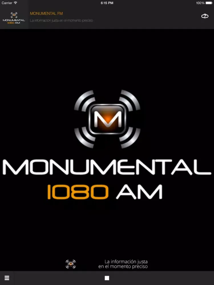 Tangkapan skrin MONUMENTAL 1080 AM iPad 