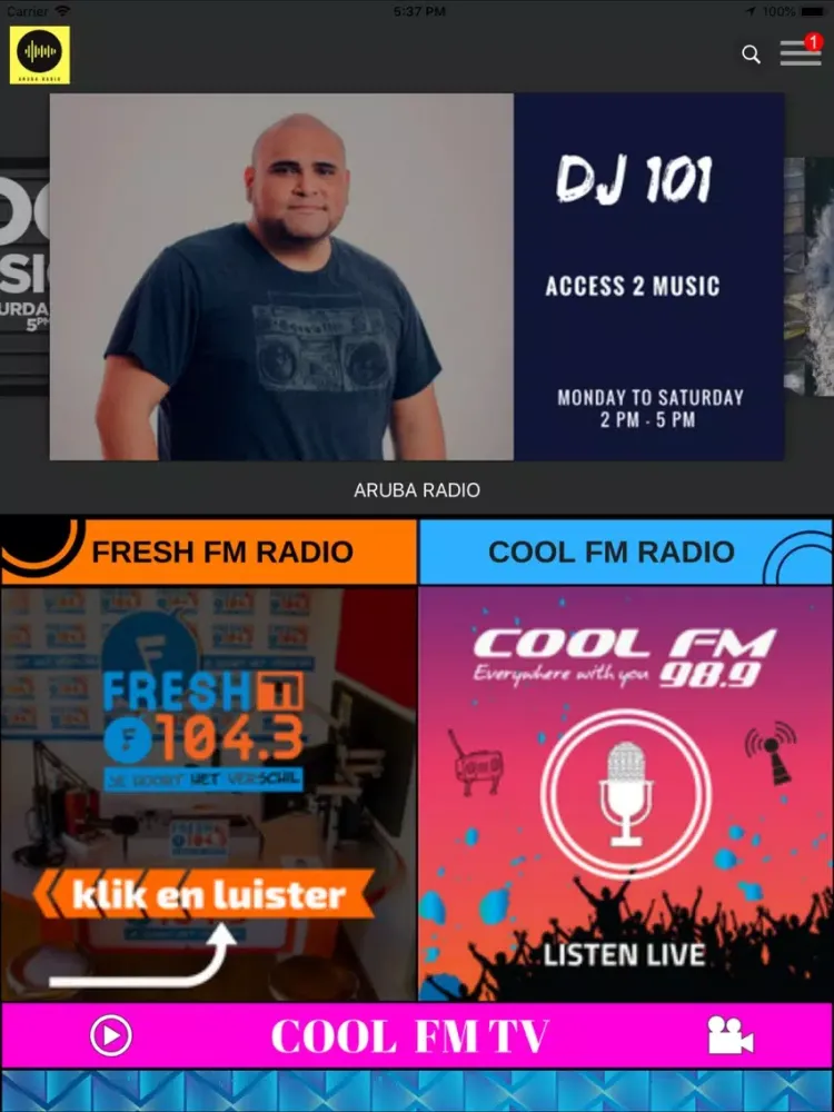 Скриншоты Aruba Radio iPad 