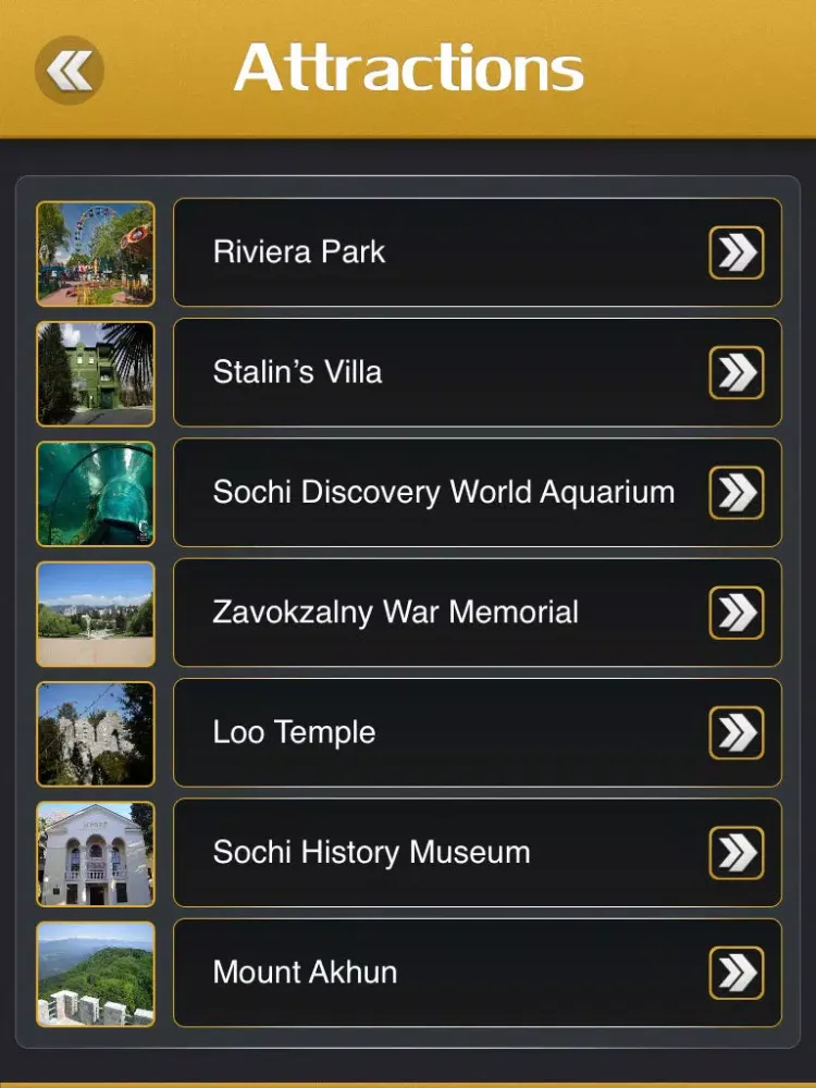 Tangkapan skrin Sochi City Travel Guide iPad 
