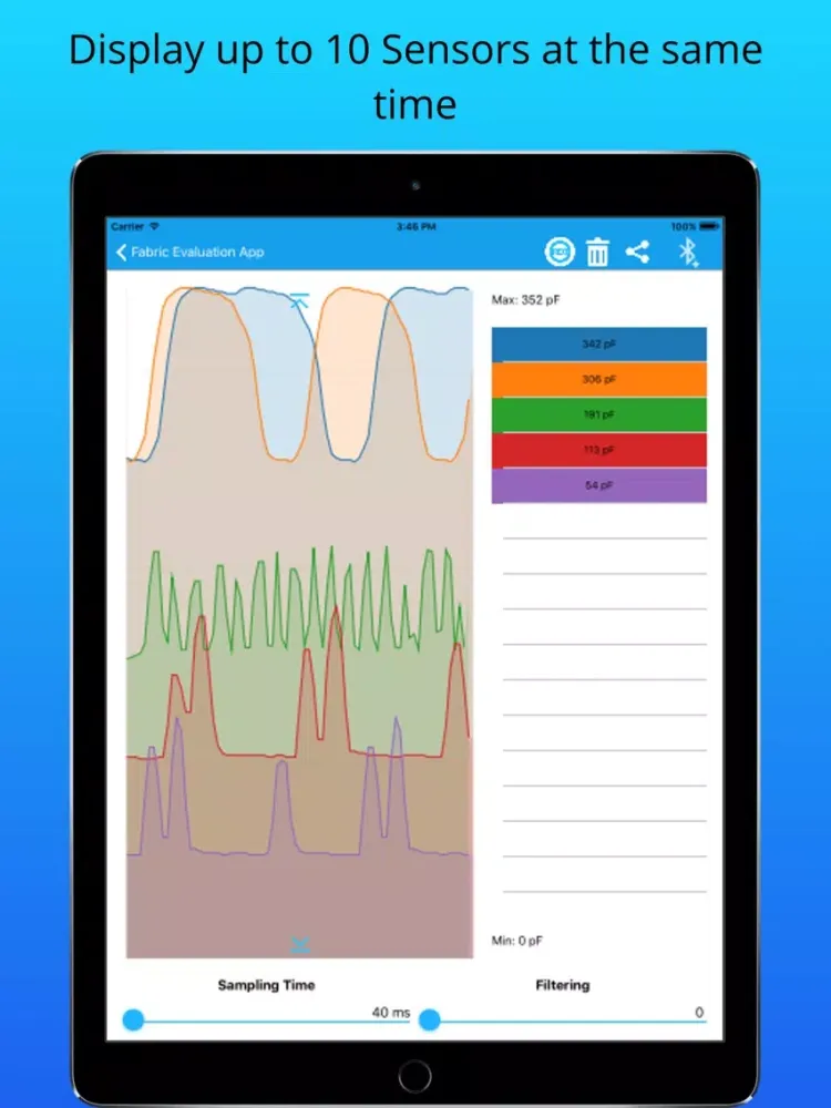 StretchSense BLE App iPad 应用截图
