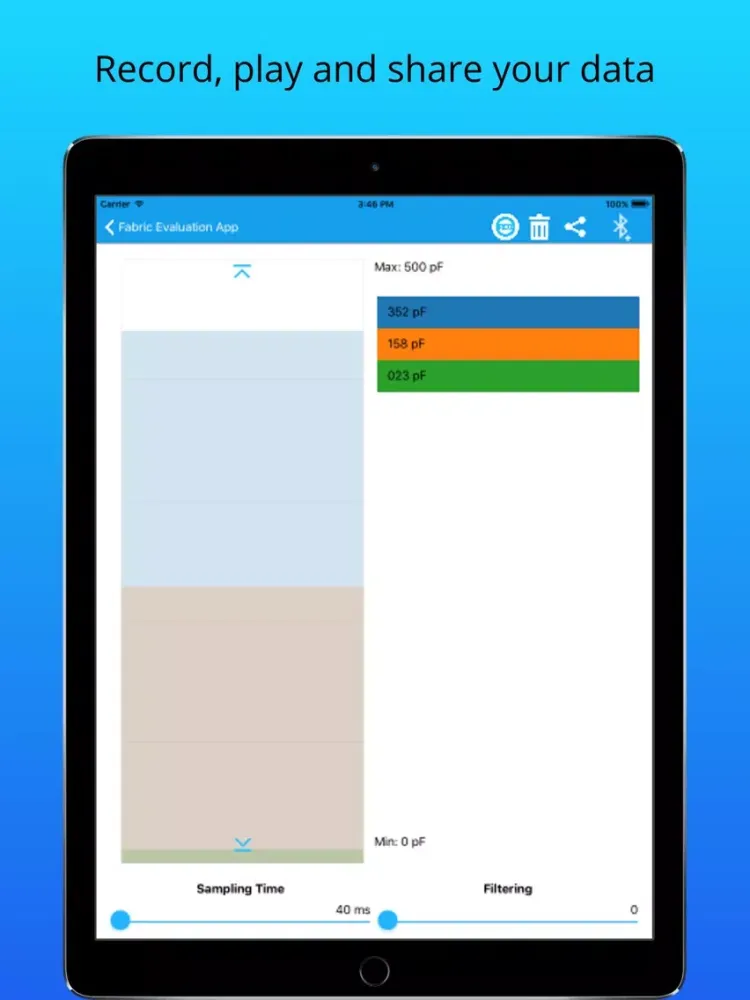 StretchSense BLE App iPad 应用截图