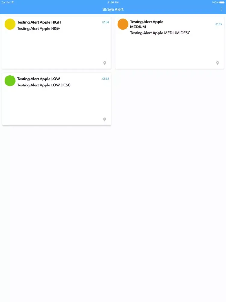 Zrzuty ekranu Streye Alert iPad 