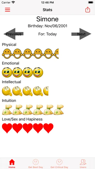 Captures d'écran de BioRhythm Horoscope