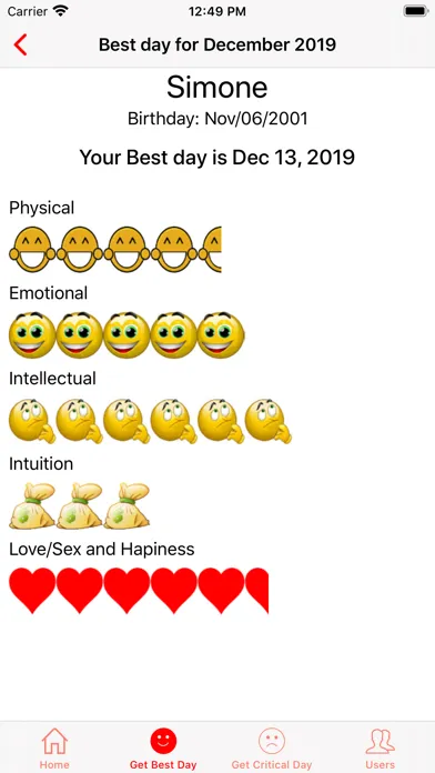 Captures d'écran de BioRhythm Horoscope