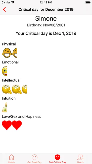 Captures d'écran de BioRhythm Horoscope