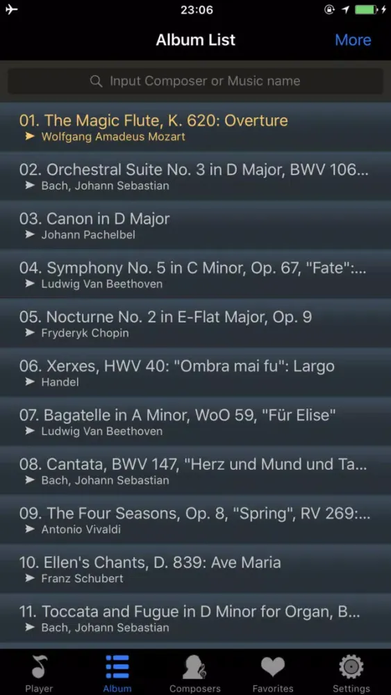 ภาพหน้าจอของ classical music offline player