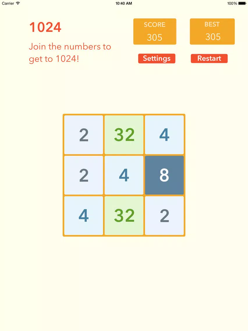 1024 number game HD - math brain trainor iPad  Screenshots