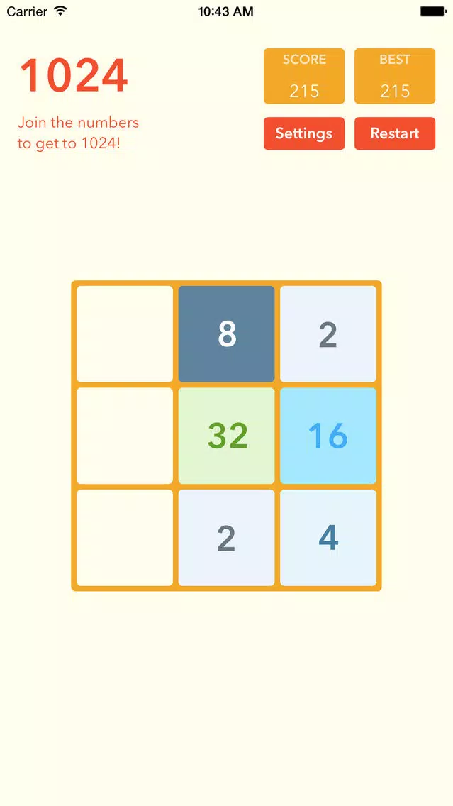1024 number game HD - math brain trainor Screenshots