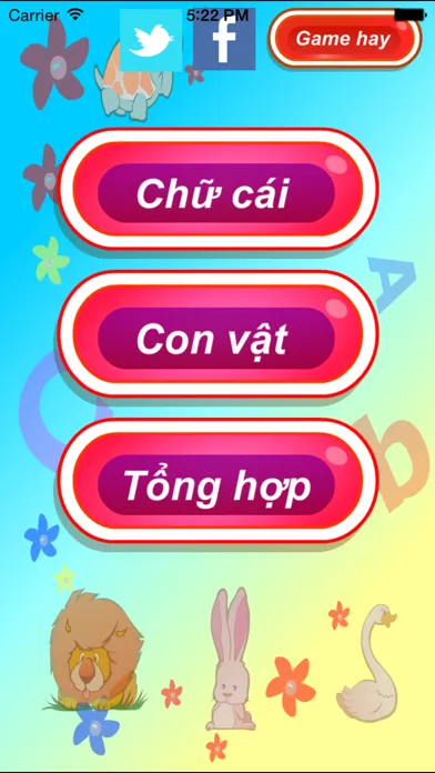 Zrzuty ekranu Bé học con vật và chữ cái