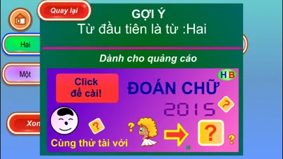 Capturas de tela do Đố vui ca dao tục ngữ Việt Nam