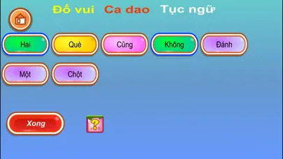 Capturas de tela do Đố vui ca dao tục ngữ Việt Nam