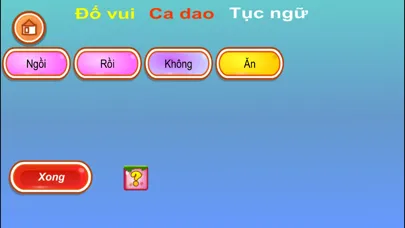 Capturas de tela do Đố vui ca dao tục ngữ Việt Nam