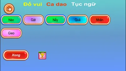 Capturas de tela do Đố vui ca dao tục ngữ Việt Nam