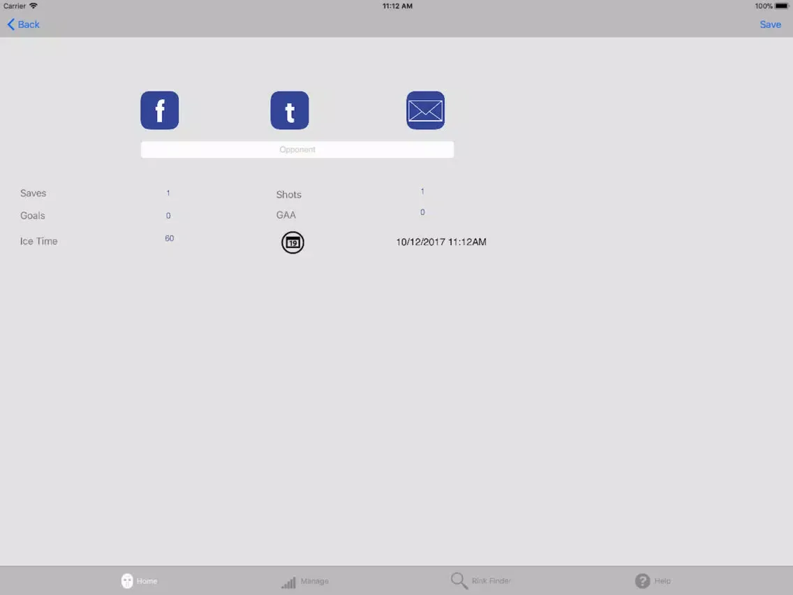 Goalie Scout iPad  Screenshots