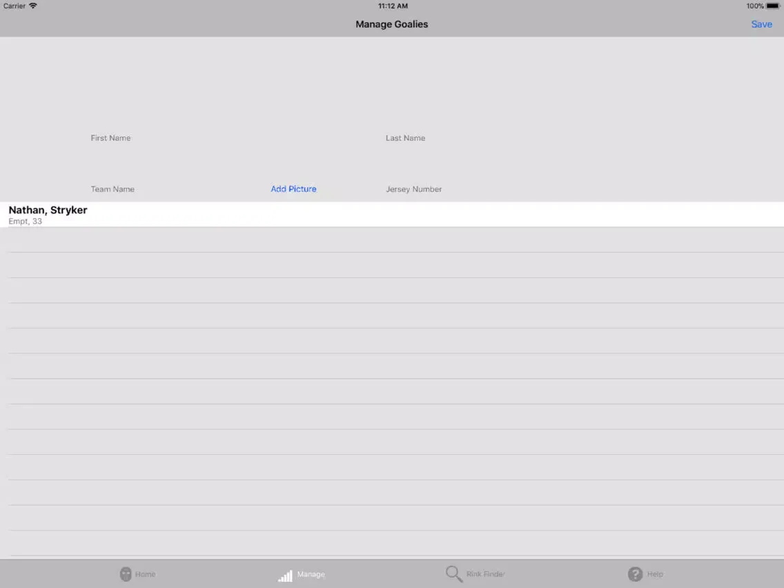 Goalie Scout iPad  Screenshots