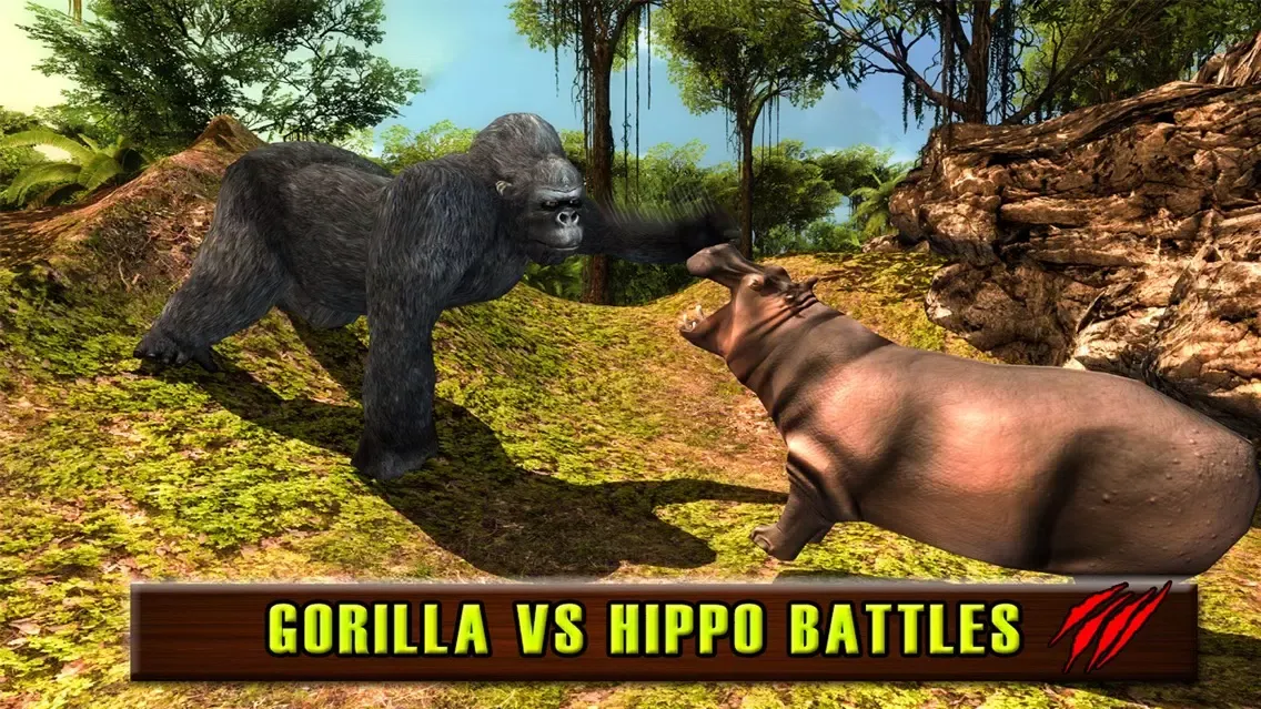 تصاویر Wild Gorilla Simulator 2016: Survival Life of Ape Vs Hunters & Wildlife Animals