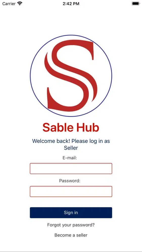 Screenshot di Sable Hub Vendor