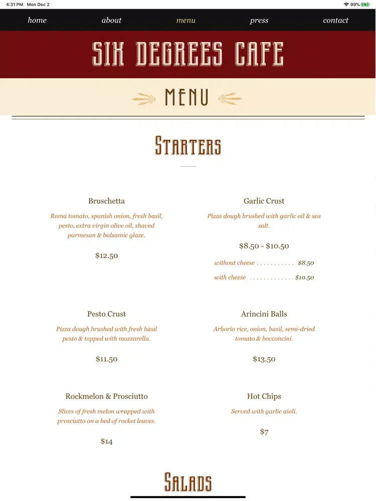 6 Degrees Cafe iPad 应用截图