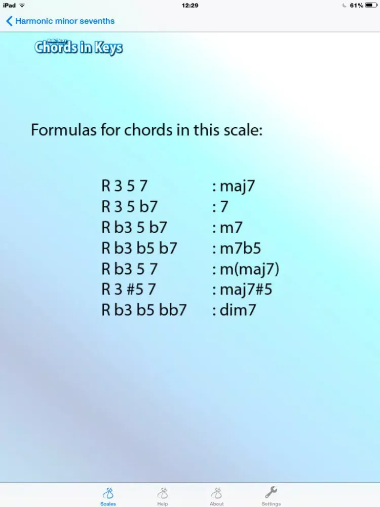 Ảnh chụp màn hình của Music Theory - Chords in Keys iPad 