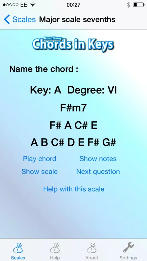 Ảnh chụp màn hình của Music Theory - Chords in Keys