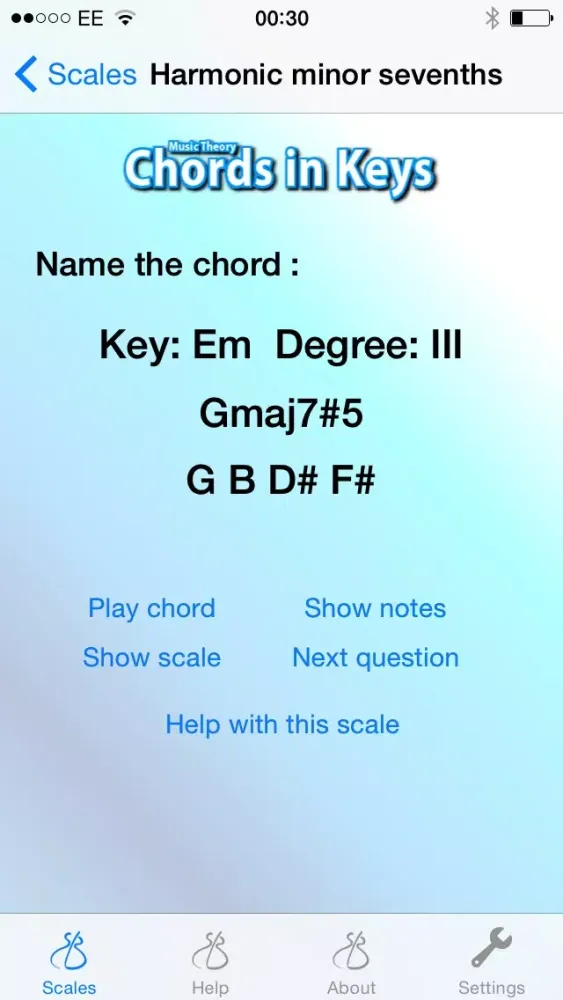 Ảnh chụp màn hình của Music Theory - Chords in Keys