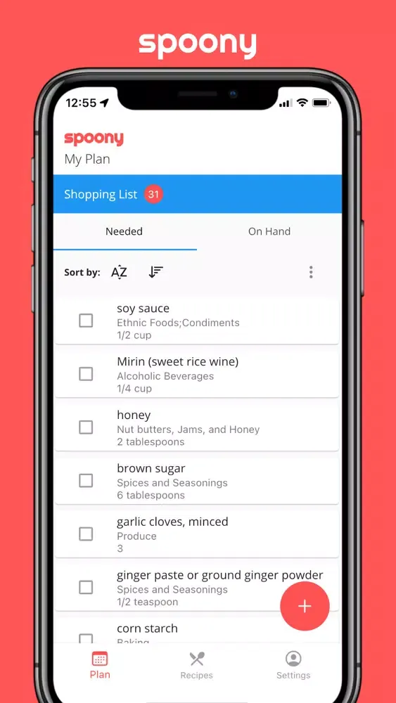 Tangkapan layar Spoony Simple Meal Planner