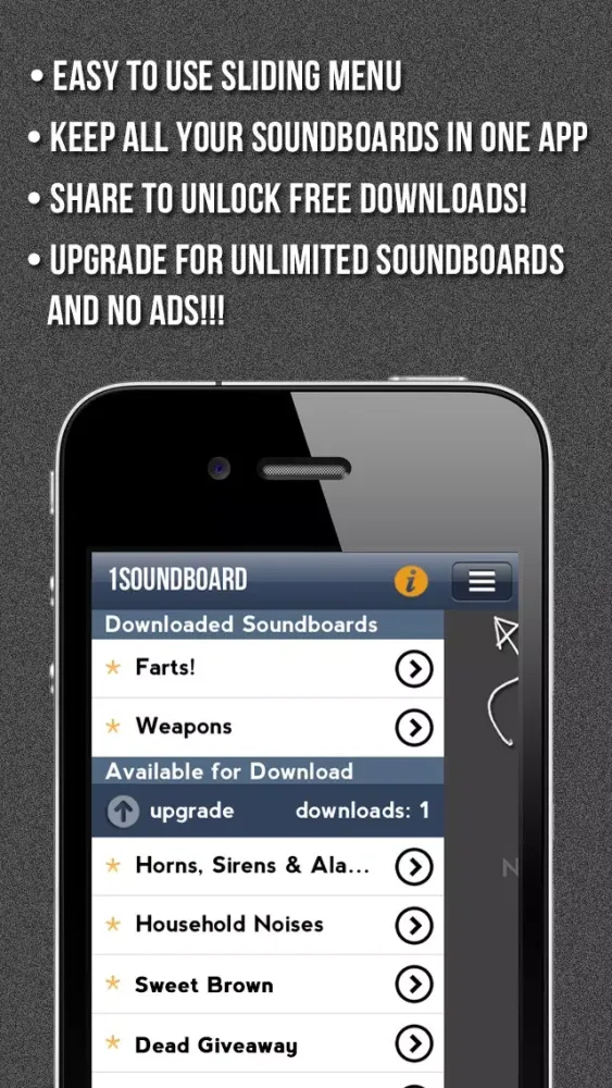Capturas de tela do 1Soundboard for iPhone and iPod