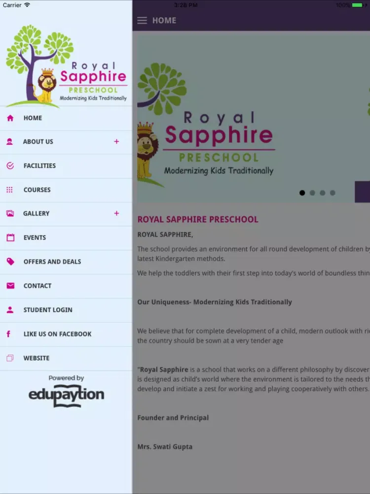 Capturas de tela do Royal Sapphire Preschool iPad 