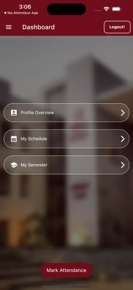 IBA KARACHI STUDENT APP Screenshots