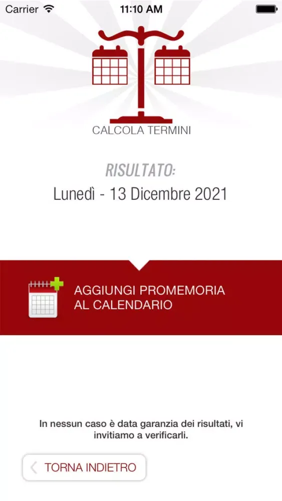 Zrzuty ekranu Calcola Termini