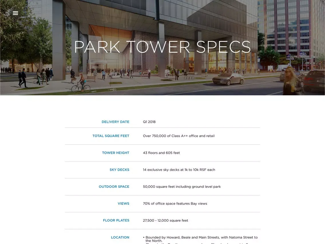 Park Tower at Transbay iPad  Screenshots