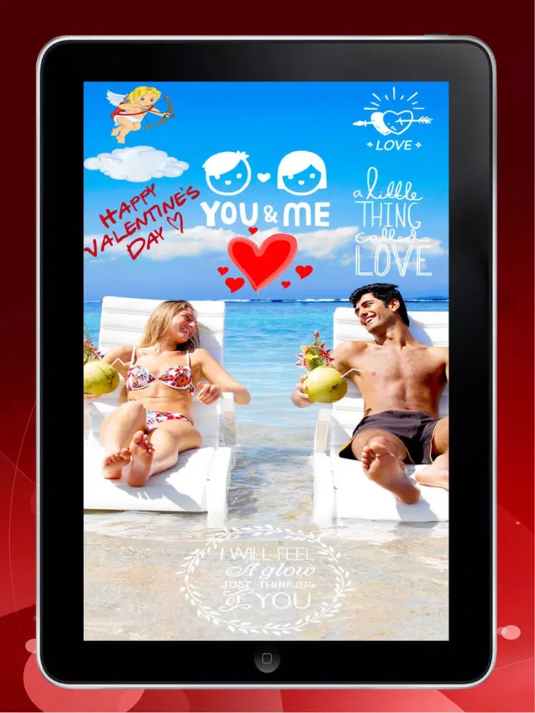 ภาพหน้าจอของ Valentine Photo Effects - Add Love Quotes,Stickers iPad 